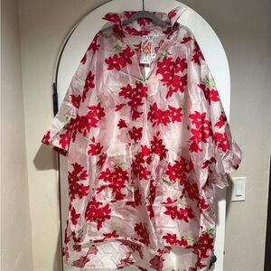 NWT La Vie Style House Floral Sheer Cover Up, One Size